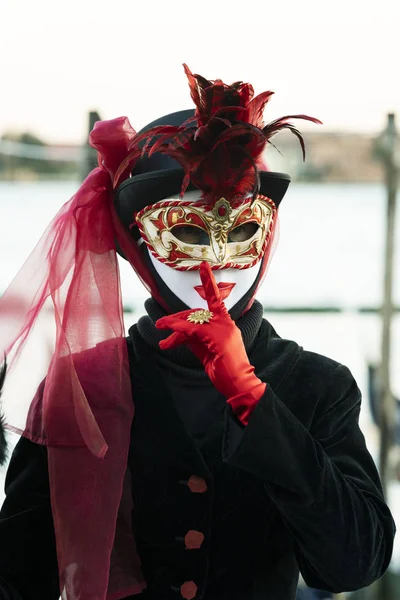 Carnaval Veneza Máscara Dedo Itália — Fotografia de Stock