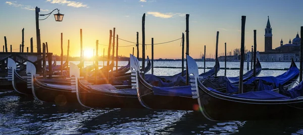 Gondel Venedig Bei Sonnenaufgang — Stockfoto