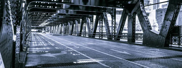 Черно Белый Мост Центре Чикаго Сша — стоковое фото