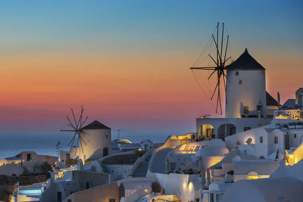 Pohled Oia Při Západu Slunce Santorini — Stock fotografie