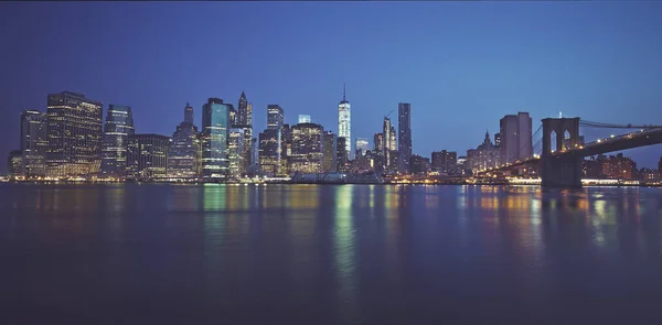Berühmter Blick Auf New York Bei Nacht Usa — Stockfoto