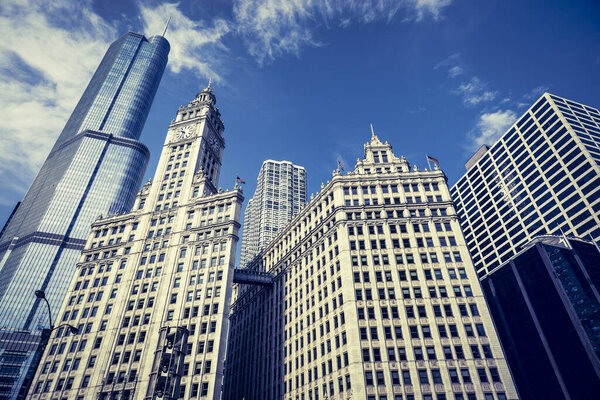 View of Chicago buildings, USA