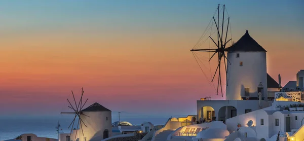 Pohled Oia Při Západu Slunce Santorini — Stock fotografie