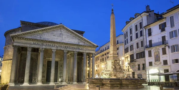 Pantheon Rom Natten Italien — Stockfoto