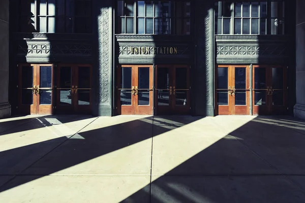 美国芝加哥著名的联合车站入口 — 图库照片