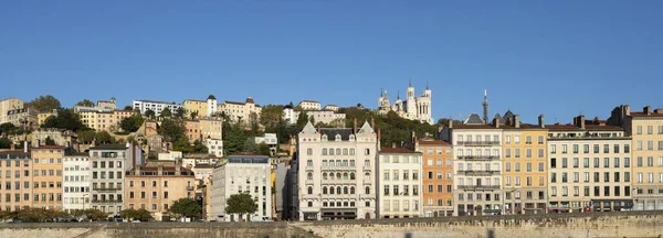 Vista Lyon Cidade Com Céu Azul Grande França Europa — Fotografia de Stock