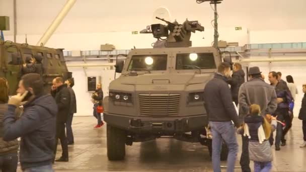Combat Vehicles Terrain With Machine Guns and Multiple Rocket Launchers — Stockvideo