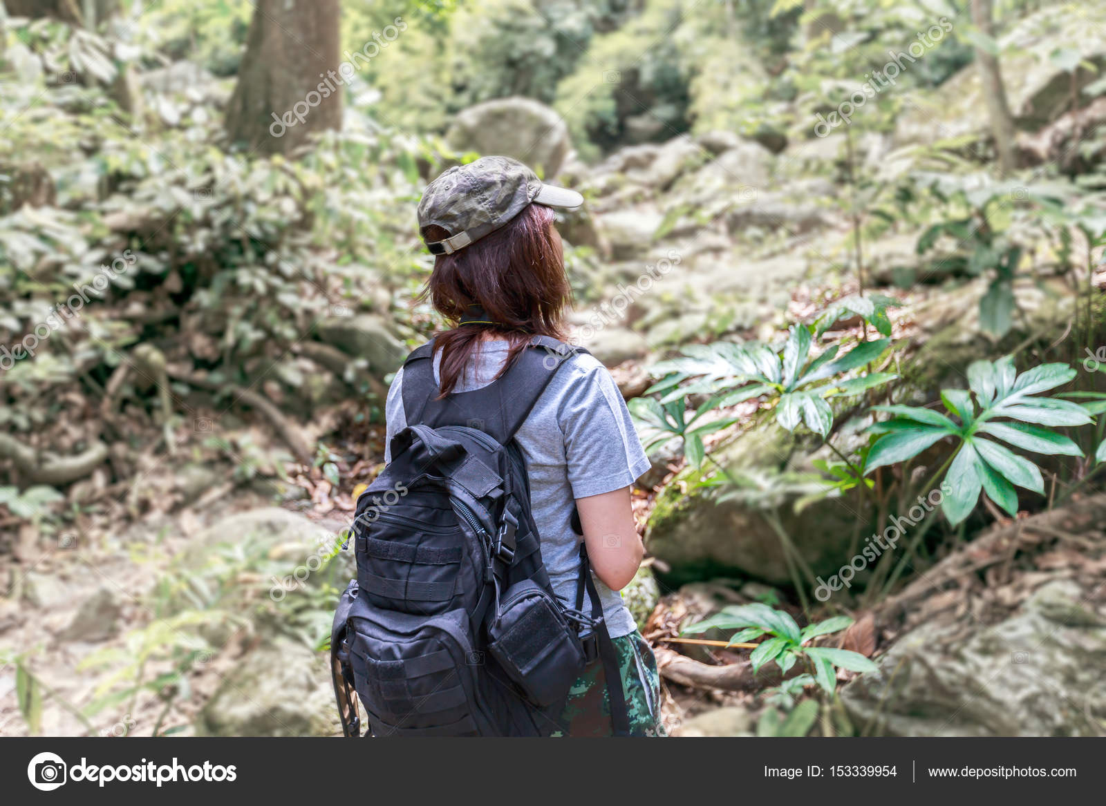 Girl With Backpack On Trekking Trip Standing Alone In The Trail Stock Photo By C Bannrakbua Girl With Backpack On Trekking Trip Standing Alone In The Trail Stock Photo By C Bannrakbua