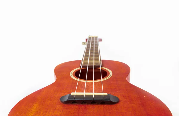 Brown ukulele, Hawaiian guitar, isolated on white background. — Stock Photo, Image