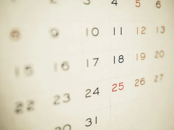 Pagina Calendario dall'aspetto vintage — Foto Stock