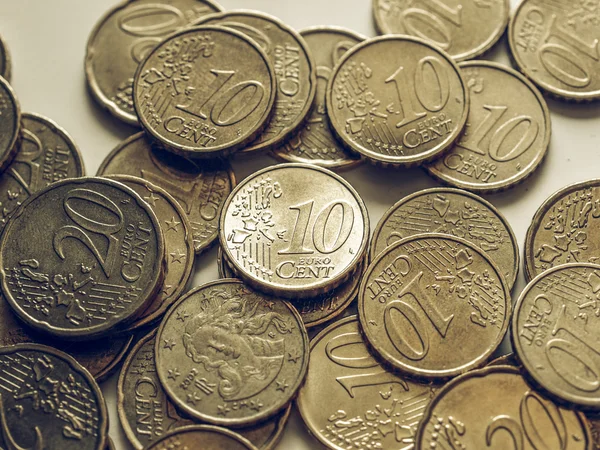 Vintage Euro coins — Stock Photo, Image