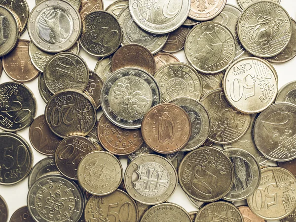 Vintage Euro coins — Stock Photo, Image