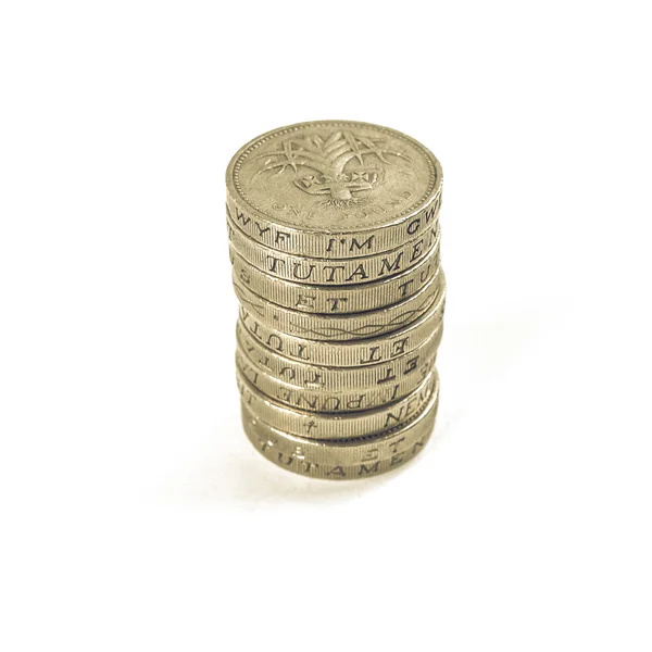 老式的英镑硬币 — 图库照片