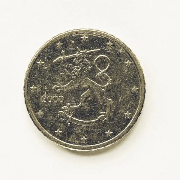 老式的芬兰 50 美分的硬币 — 图库照片