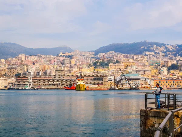 Oude haven van Porto Vecchio in Genua (Hdr) — Stockfoto