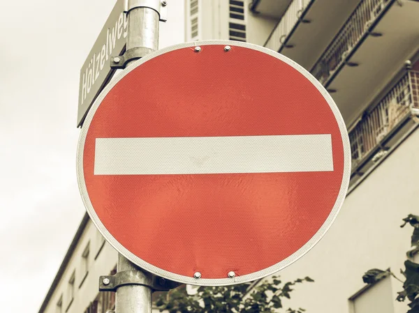 Vintage looking No entry sign — Stock Photo, Image