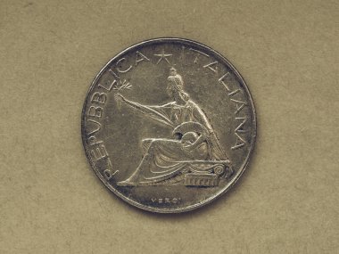Vintage Italian 500 Lire coin clipart