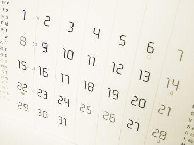 Vintage görünümlü takvim sayfası