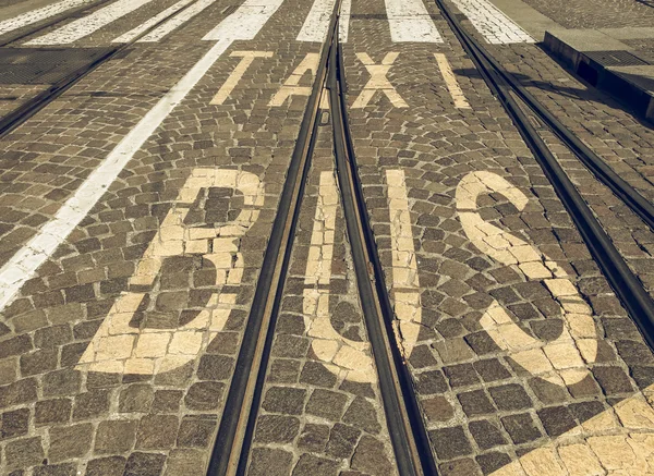 Vintage recherche Bus stop signe — Photo