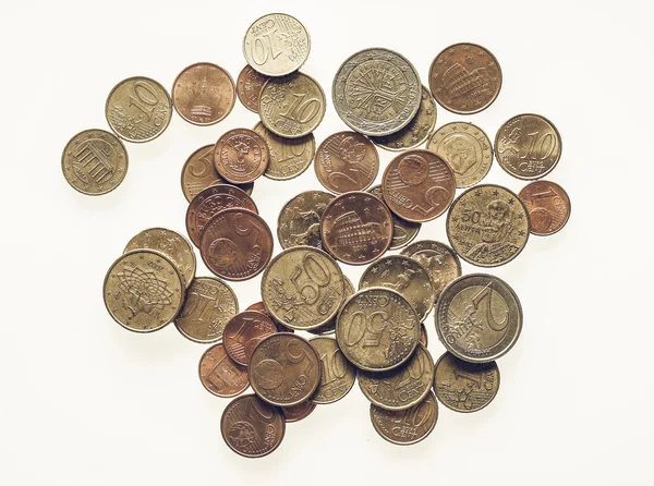 Monete Euro Vintage — Foto Stock