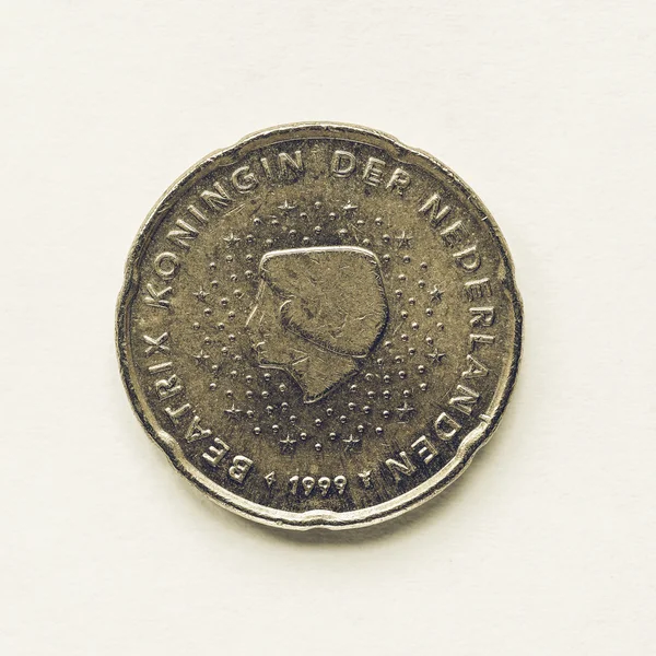 Vintage 20-centsmyntet för holländska — Stockfoto
