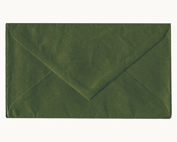 Вінтажний зелений конверт ізольований — стокове фото