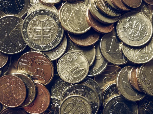 Vintage euromynt bakgrund — Stockfoto