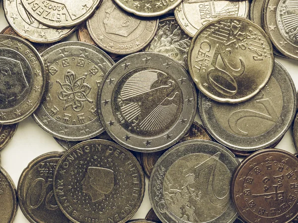 Vintage euromunten — Stockfoto