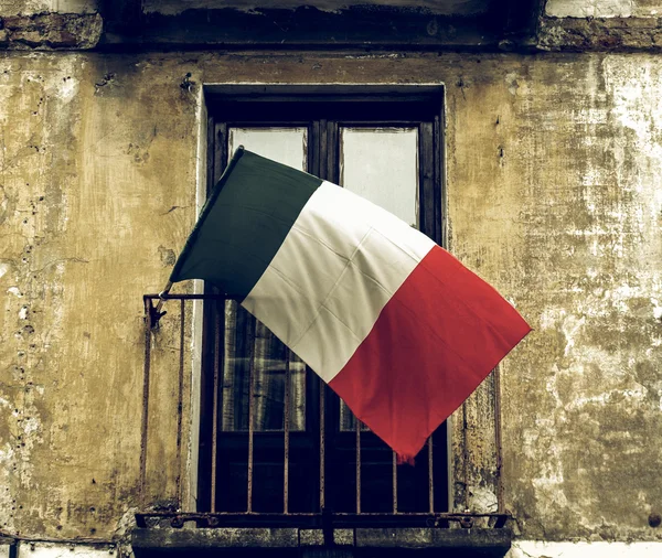 Antika görünümlü İtalyan bayrağı — Stok fotoğraf