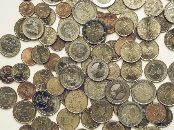 Vintage Euro coins — Stock Photo, Image