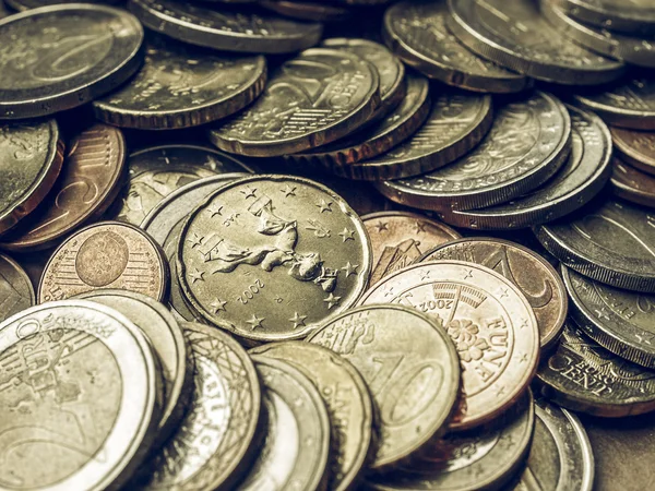 老式的欧元硬币 — 图库照片