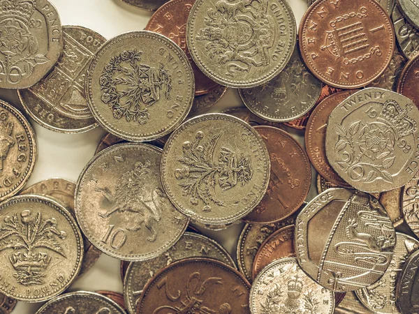 Vintage Pound coins — Stock Photo, Image