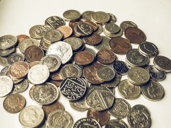 Vintage Pound coins — Stock Photo, Image