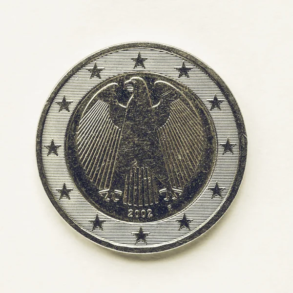 ビンテージのドイツ語 2 ユーロ硬貨 — ストック写真