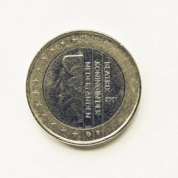 老式的荷兰 1 欧元硬币 — 图库照片