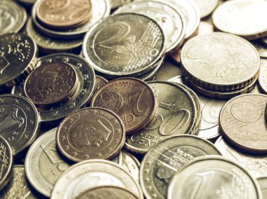 Vintage Euro coins