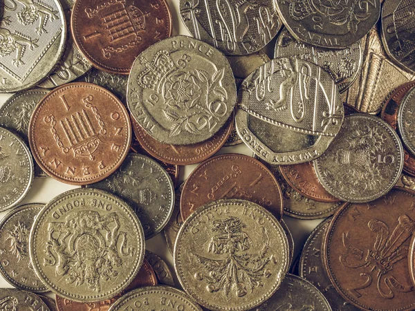 Vintage Pound coins — Stock Photo, Image