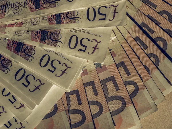 Billetes Vintage Euro y Libras —  Fotos de Stock