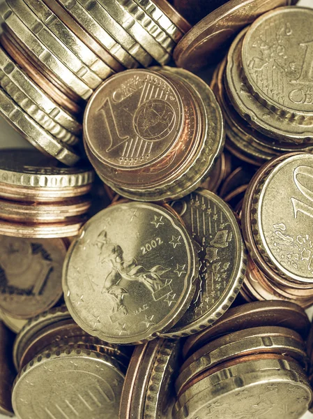 Vintage euro monedas fondo — Foto de Stock