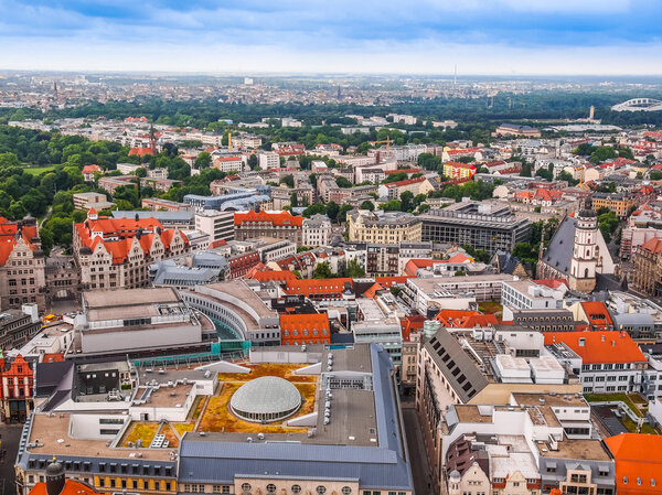 LEIPZIG, GERMANY - JUNE 14, 2014: Aerial view of the city (HDR)