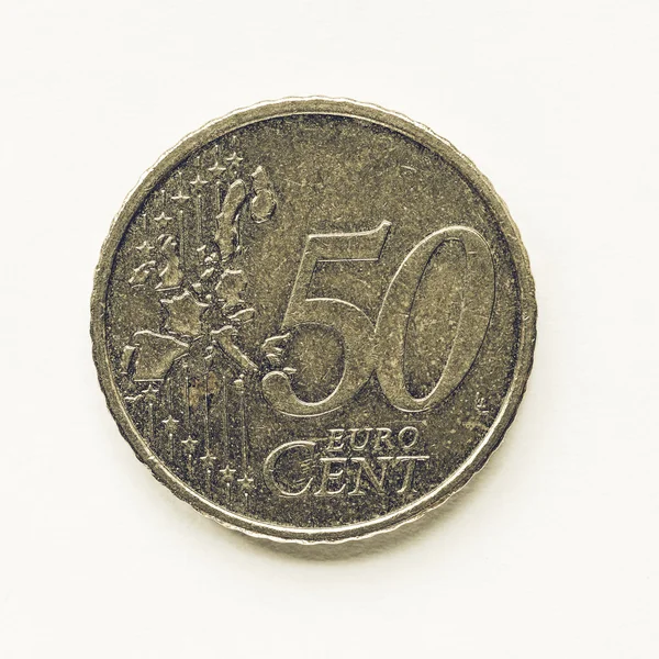 Moneda vintage de 50 céntimos — Foto de Stock