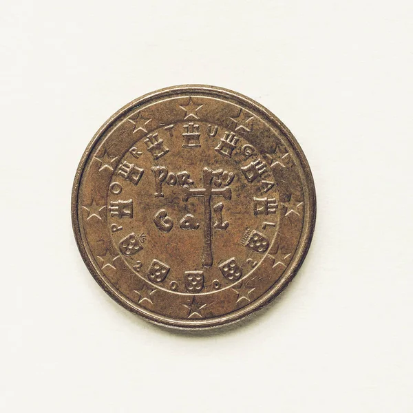 Vintage portugisiska 5 cent mynt — Stockfoto