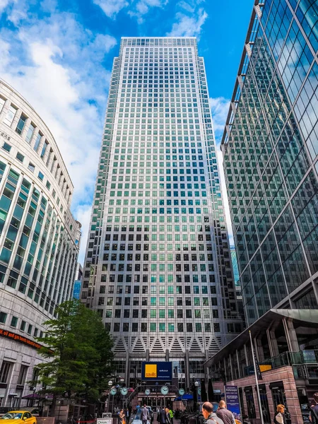 Canary Wharf v Londýně (Hdr) — Stock fotografie