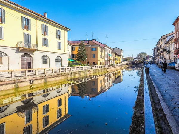 Naviglio Grande Milán (HDR ) — Foto de Stock