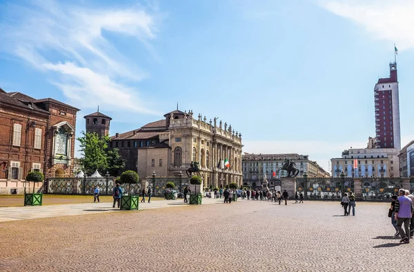 Piazza Castello Turin (HDR) – stockfoto