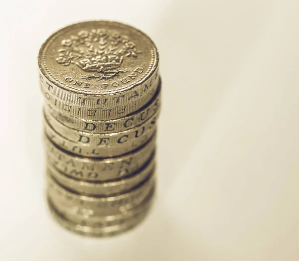 Vintage Pound coin pile