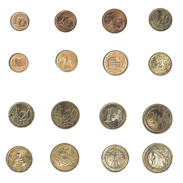 Monnaie Euro Vintage - Italie — Photo