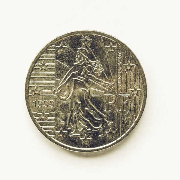 Moeda de 50 cêntimos francesa vintage — Fotografia de Stock