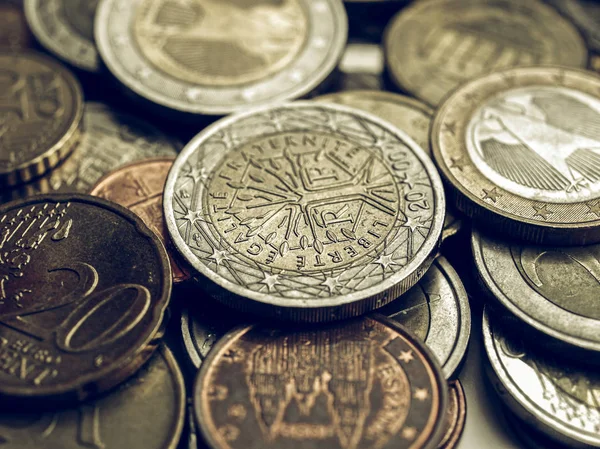 Monete Euro Vintage — Foto Stock
