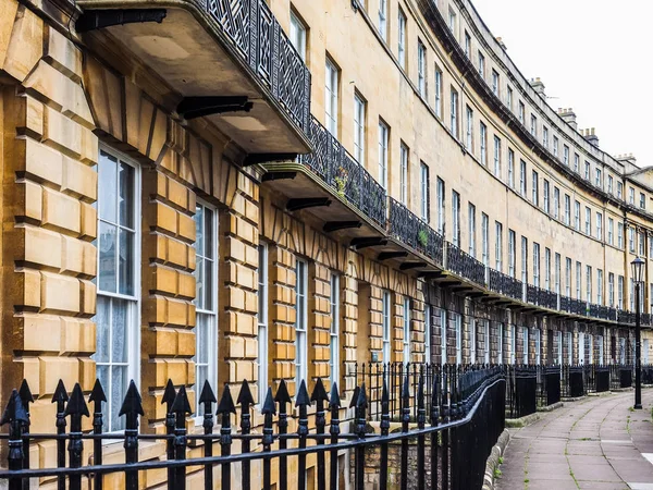 HDR Norfolk Crescent fila di case a schiera a Bath — Foto Stock